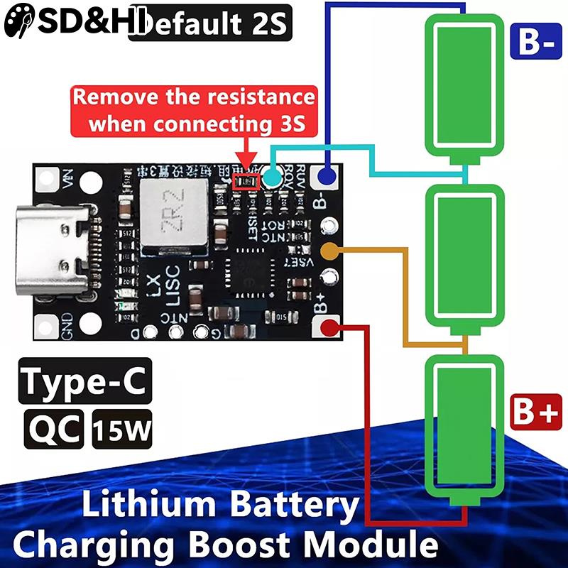 1pc Type-C 2S 3S 8.4V 12.6V St - Li Ion Charger Module 评论和价格
