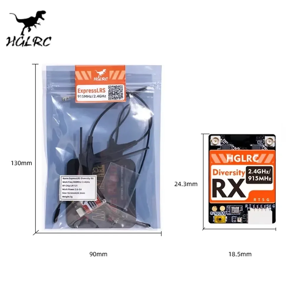 HGLRC Dualband RX ExpressLRS R - Antenna 2.4Ghz 评论和价格