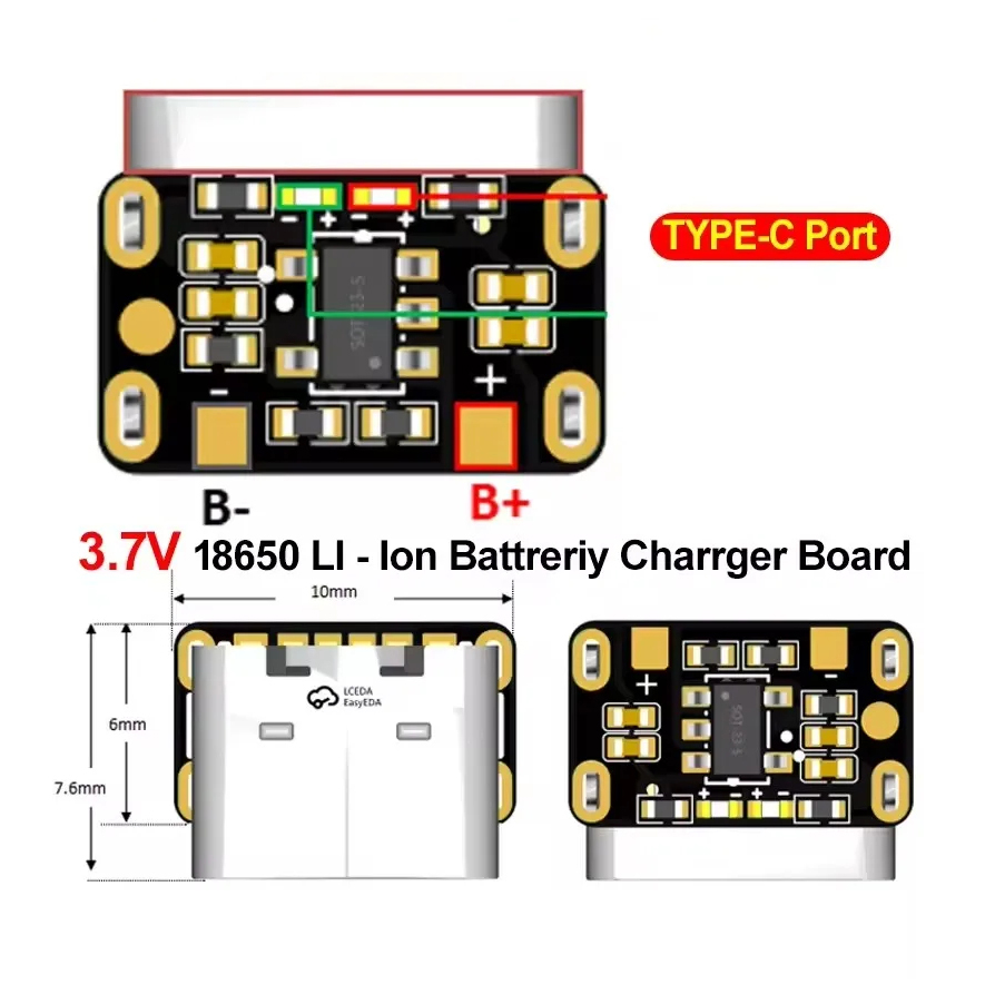 1-50PCS Type-C 18650 Lithium B - Li Ion Charger Module 评论和价格