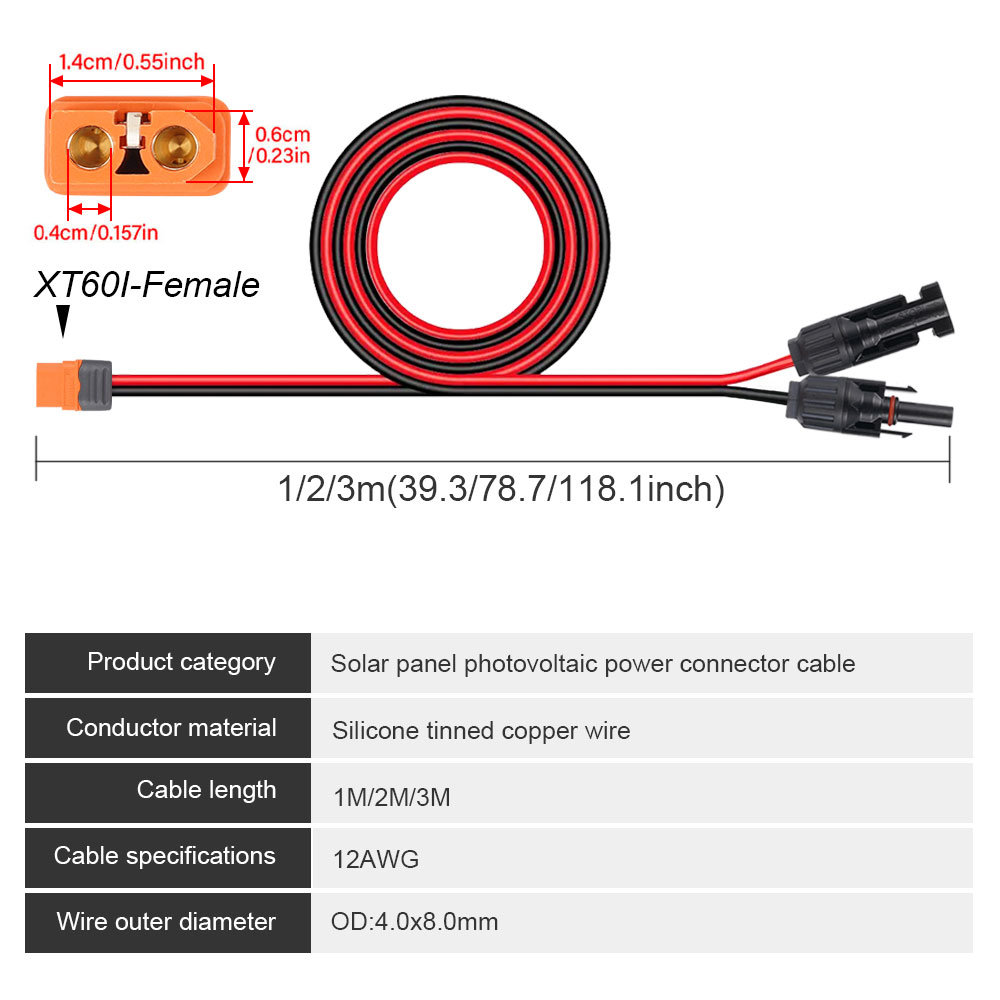 1/2/3M Solar Connector to XT60 - Ipex Connector 评论和价格