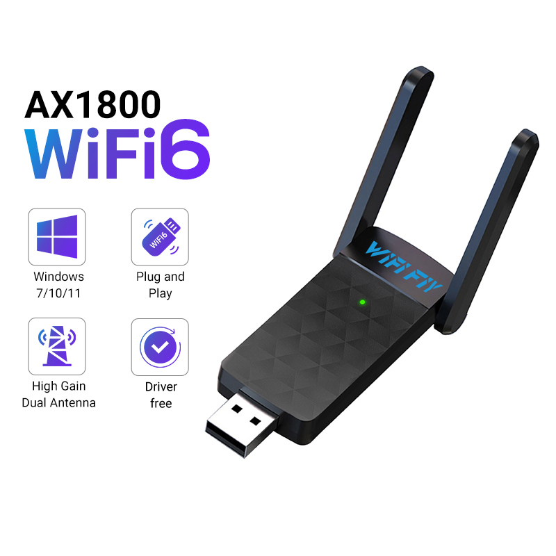 1800Mbps WiFi 6 USB Adapter 5G - Antenna 2.4Ghz 评论和价格