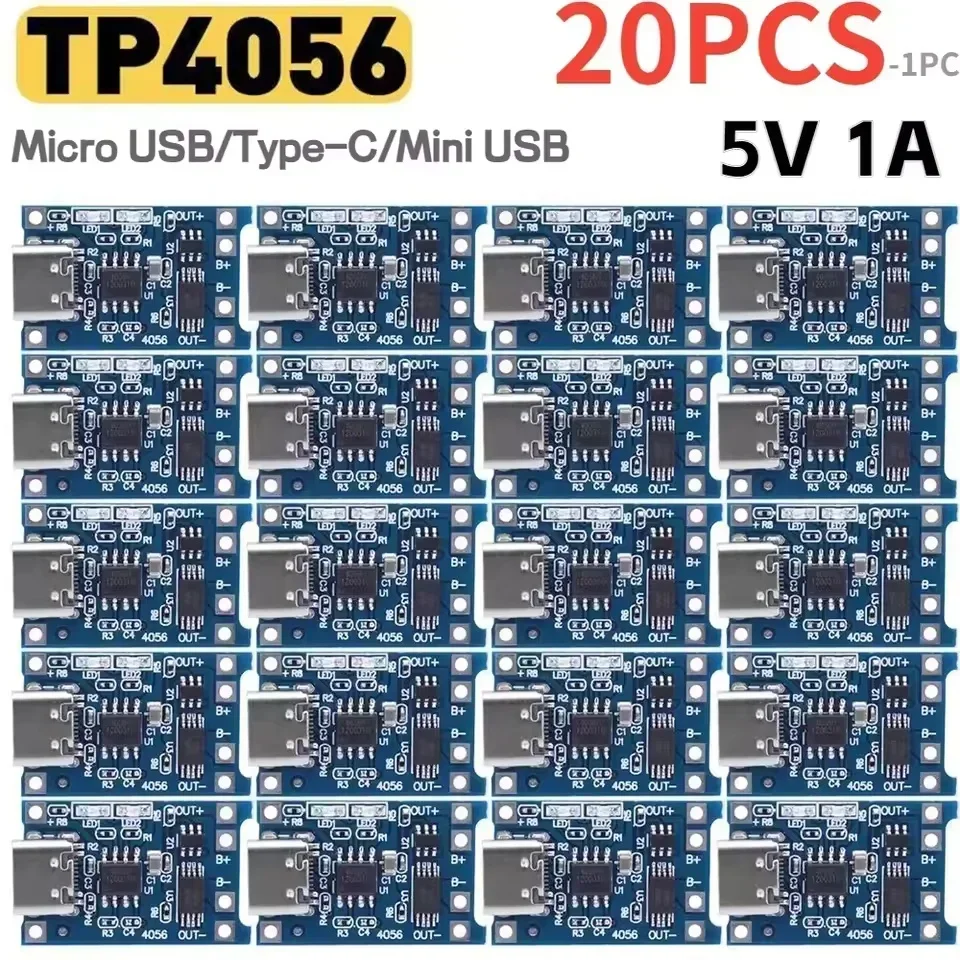 1-20PCS Type-c/Micro/Mini USB  - Li Ion Charger Module 评论和价格