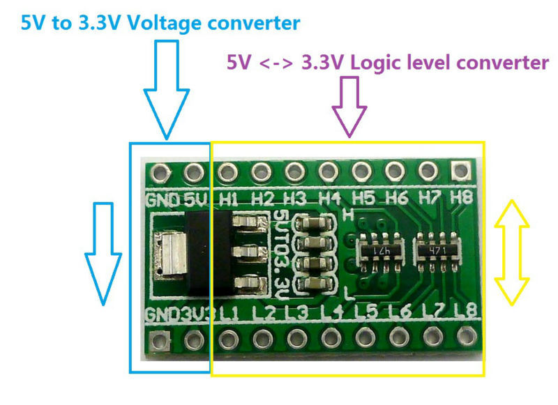 5 Pcs  8CH IIC I2C Logic Level - Ams1117 Module 评论和价格