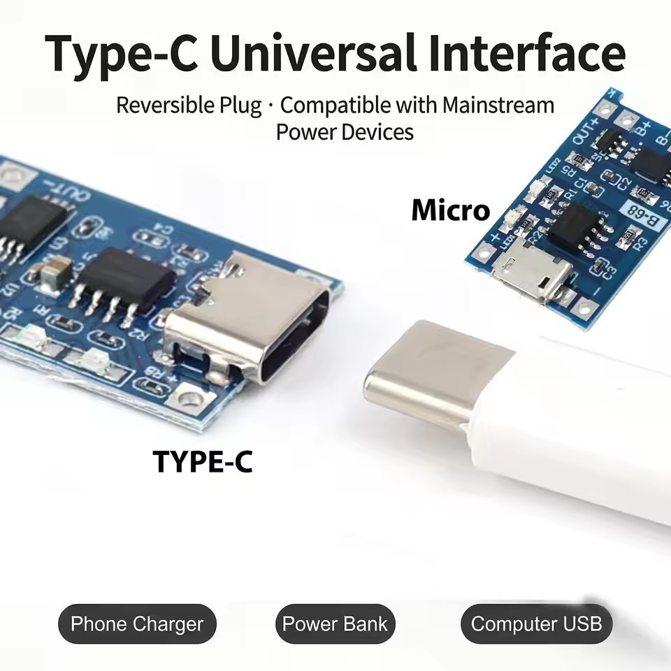 1-20Pcs Type-C/Micro/Mini USB  - Li Ion Charger Module 评论和价格