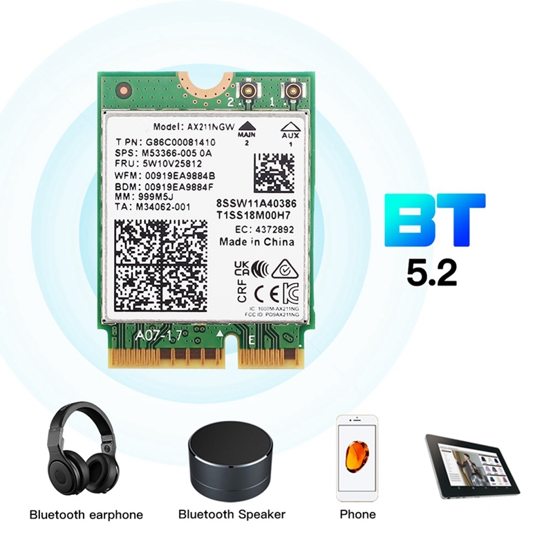 AX211NGW+Dual Antenna WiFi 6E  - Antenna 2.4Ghz 评论和价格